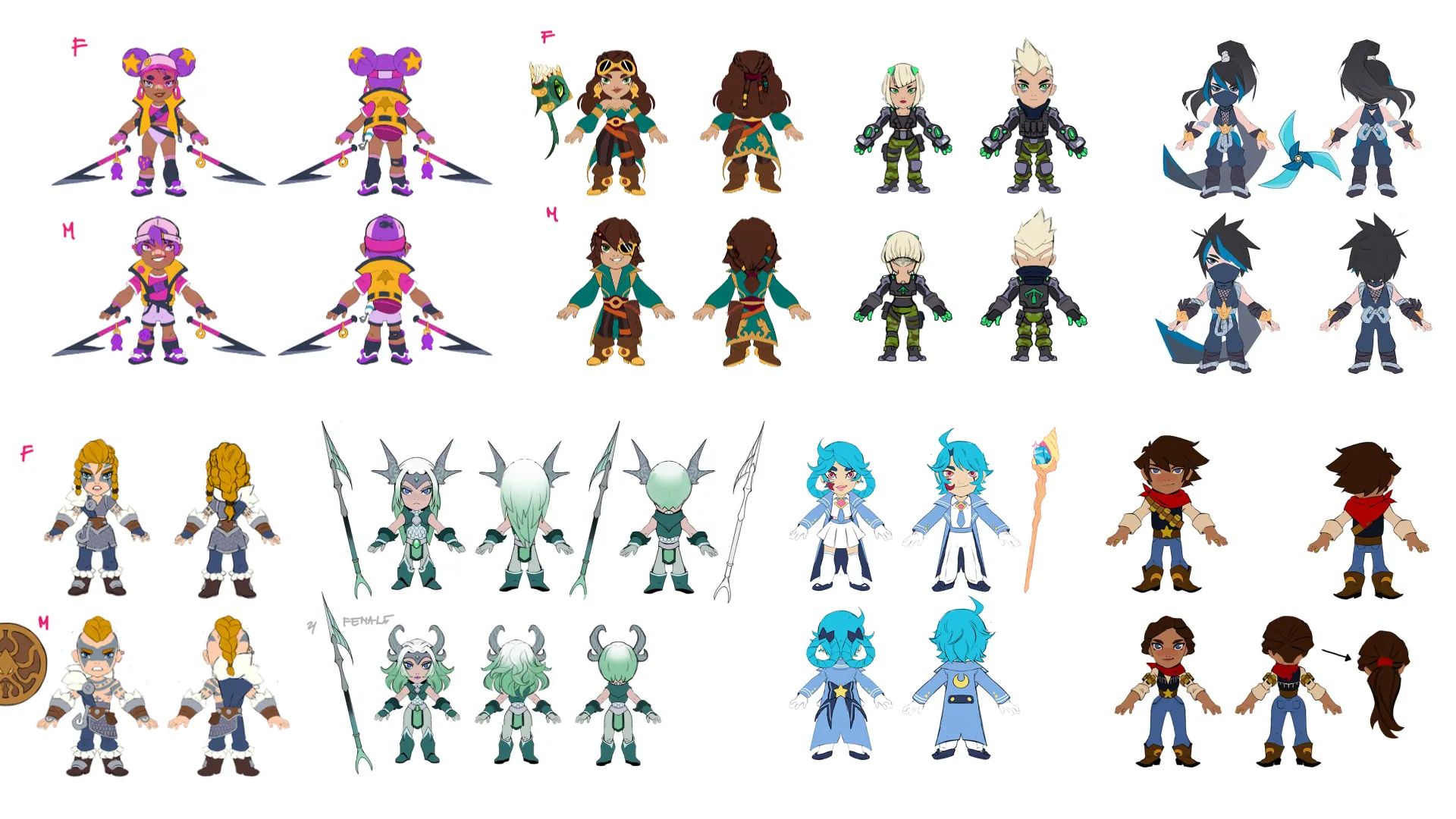 The eight hero classes, mixing eras